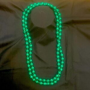Green Color Mardi Gras Bead Necklace
